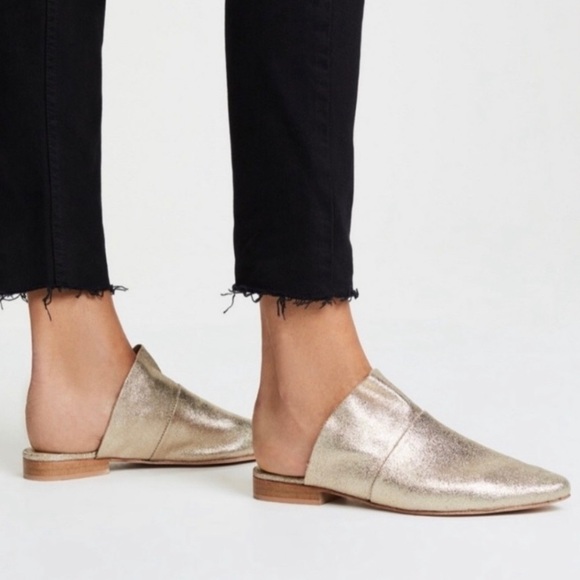 Free People Shoes - Free People sz 38 shimmery gold Sienna mules